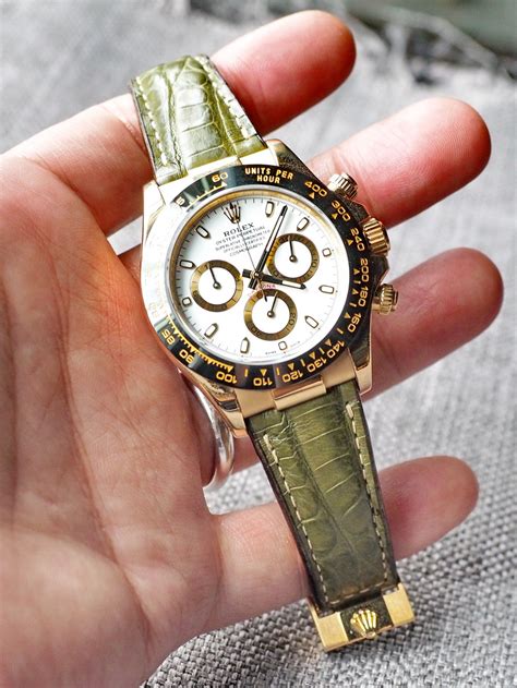 rolex daytona crocodile strap price|Rolex Daytona leather strap .